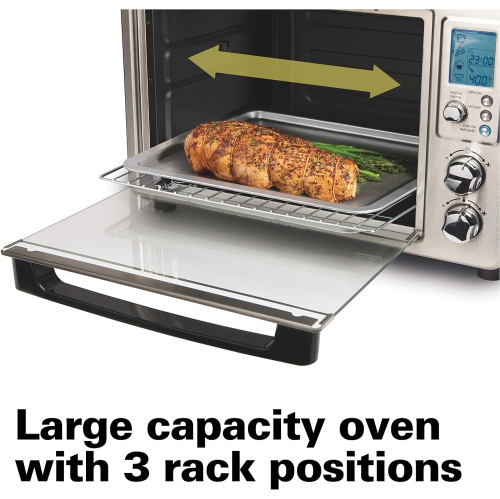 Hamilton Beach – four grille-pain à convection de comptoir avec tournebroche, 31190C, grand, 6 tranches, acier inoxydable