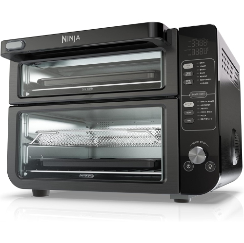 Ninja DCT402BK 13-in-1 Double Oven with FlexDoor, FlavorSeal & Smart Finish, Rapid Top Oven