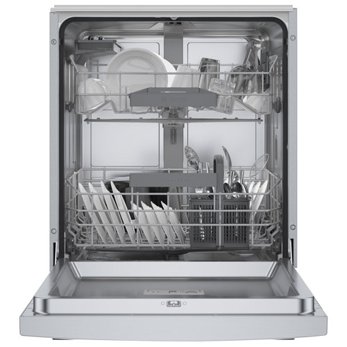 Bosch 300 Series 24" 46dB Built-In Dishwasher with Stainless Steel Tub (SGE53C55UC) - Stainless Steel
