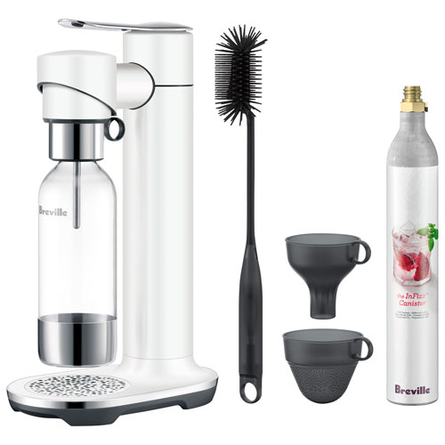 Machine à boissons pétillantes de 1 L InFizz Fusion de Breville avec bouchon FusionCap et bombonne de CO2 - Sel de mer