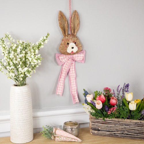 Easter Bunny with Bow Hanging Wall Decoration - 21"