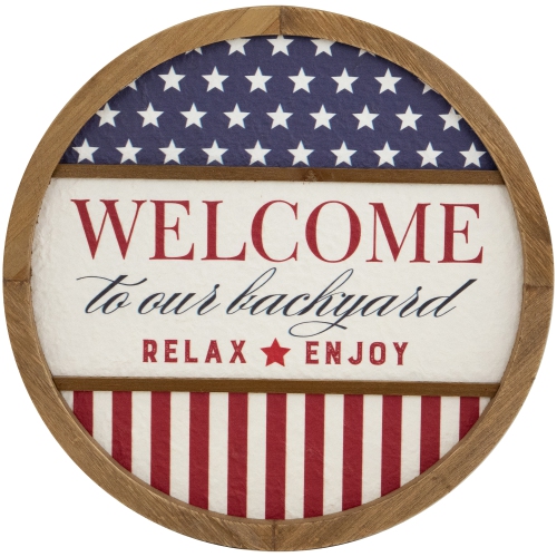 Welcome to Our Backyard Americana Framed Wall Sign - 11.75"