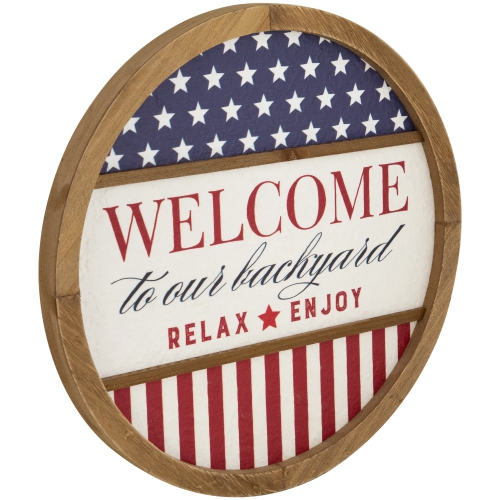 Welcome to Our Backyard Americana Framed Wall Sign - 11.75"
