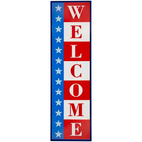 Americana "Welcome" Metal Porch Board Sign Decoration - 40"