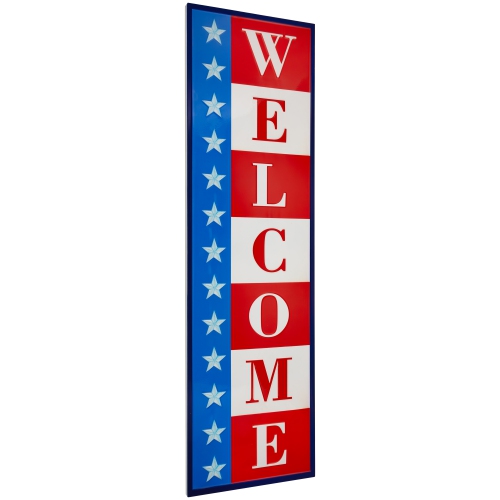 Americana "Welcome" Metal Porch Board Sign Decoration - 40"