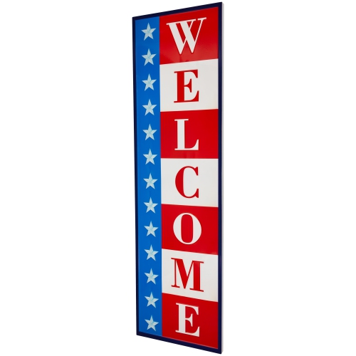 Americana "Welcome" Metal Porch Board Sign Decoration - 40"