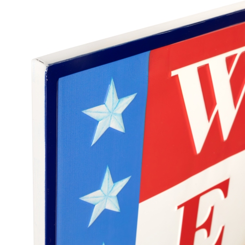 Americana "Welcome" Metal Porch Board Sign Decoration - 40"