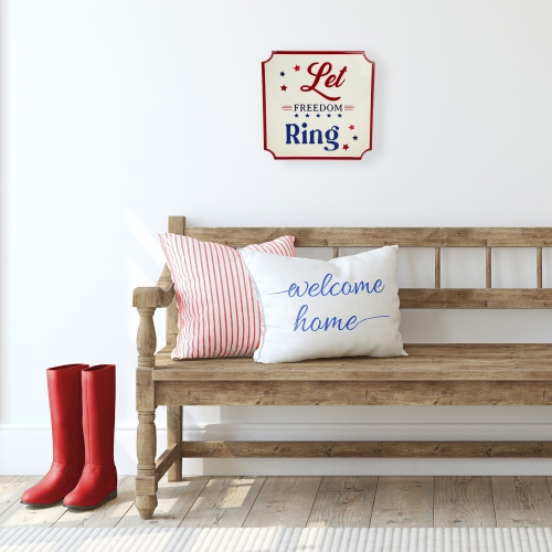Affiche murale en métal « Let Freedom Ring Americana », 11,75 po