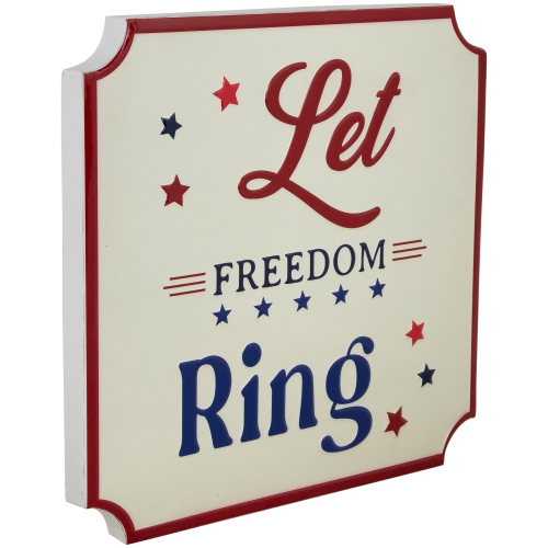 Affiche murale en métal « Let Freedom Ring Americana », 11,75 po