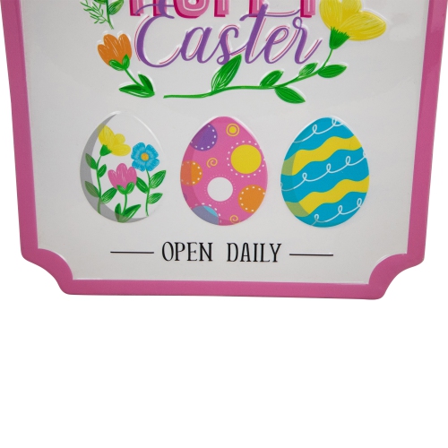 Hoppy Easter Open Daily Metal Wall Sign - 9.75"