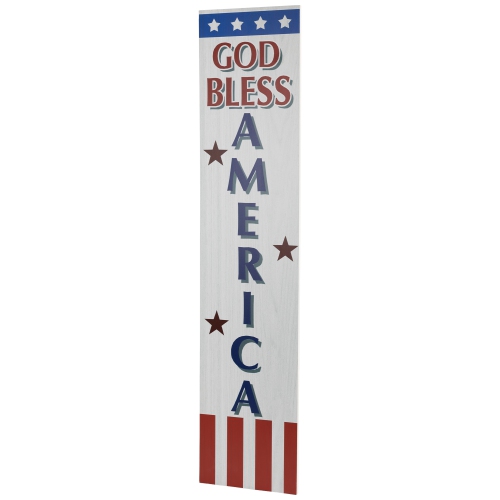 Affiche de porche en bois Patriotic de God Bless America - 35,75 po