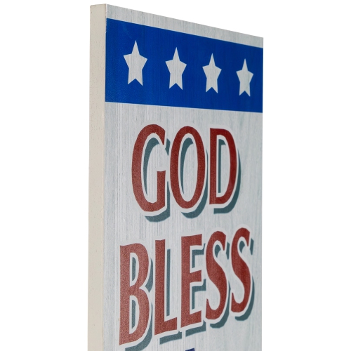 Affiche de porche en bois Patriotic de God Bless America - 35,75 po
