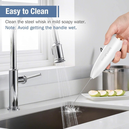 Milk Frother Handheld Battery Operated Electric Foam Maker, Drink Mixer with Stainless Steel Whisk and Stand for Bulletproof Coffee, Cappuccino,