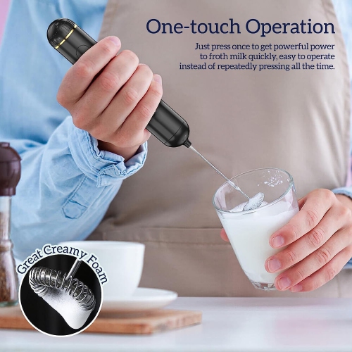 Milk Frother Handheld, Milk Frother Battery Operated Electric Whisk, Foam Maker and Mini Drink Mixer for Coffee, Cappuccino, Lattes, Matcha, Hot