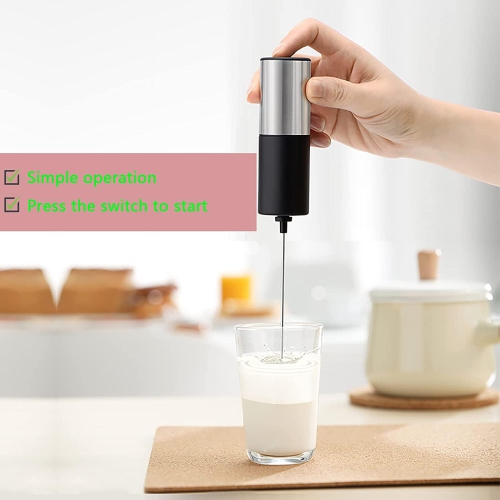 Milk Frother Handheld, Milk Frother Battery Operated Electric Whisk, Foam Maker and Mini Drink Mixer for Coffee, Cappuccino, Lattes, Matcha, Hot