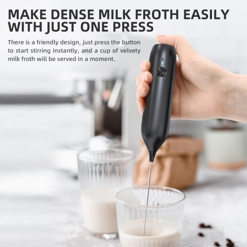 Milk Frother Milk Foamer Handheld Rechargeable Electric Mini Drink Mixer with Stainless Steel Whisk for Cappuccino, Coffee, Lattes, Frappe, Matcha