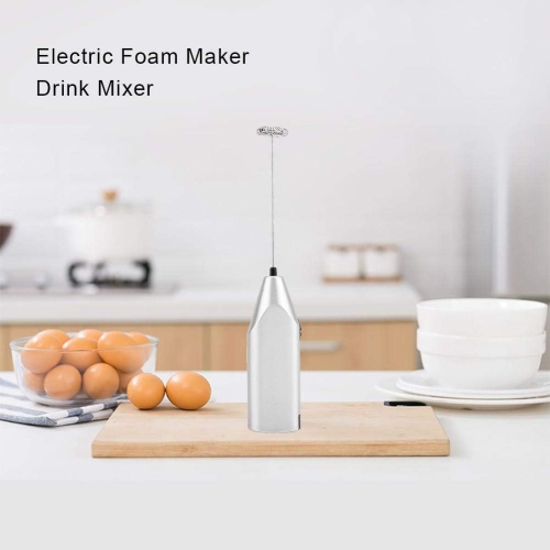 Electric Milk Frother,Stainless Steel Handheld Electric Drink Mixer Mini Blender and Foamer Perfect for Matcha, Cappuccino, Frappe,Hot Chocolate