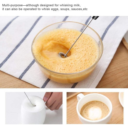 Electric Milk Frother,Stainless Steel Handheld Electric Drink Mixer Mini Blender and Foamer Perfect for Matcha, Cappuccino, Frappe,Hot Chocolate