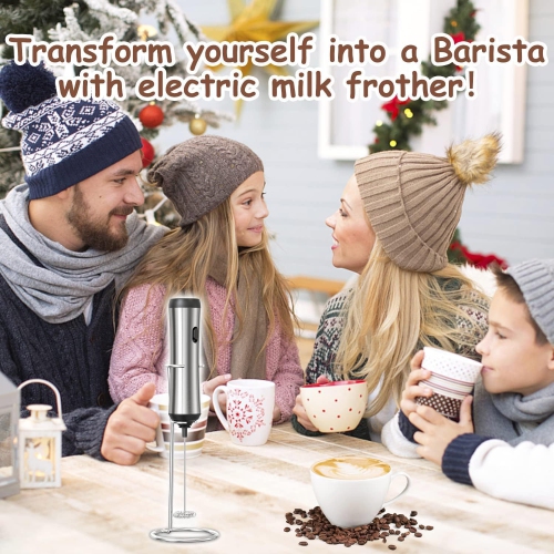 Electric Milk Frother, Handheld Frother USB-charging Foam Maker, Rechargeable Frother Mini Blender Coffee Frother,Chappccino,Frappe,Matcha