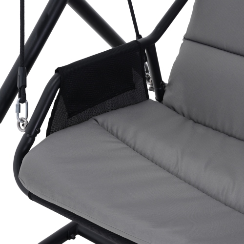 Fauteuil berçant rembourré d'extérieur à 3 sièges Deko Living avec toile et auvent en textilène