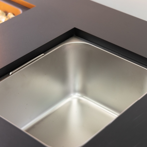 Deko Living 42 Inch Rectangular Outdoor Propane Gas Fire Pit Table 50,000 BTU Heater with Glass Bead Filler and Ice Bucket