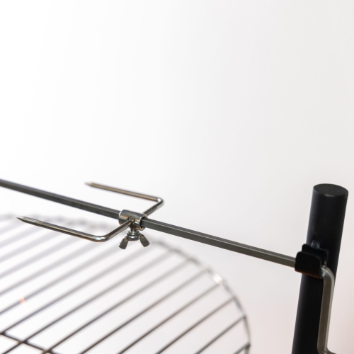 Deko Living 33 Inch Diameter Outdoor Steel Wood Burning Fire Pit with 2 Cooking Grills, Rotisserie and Poker