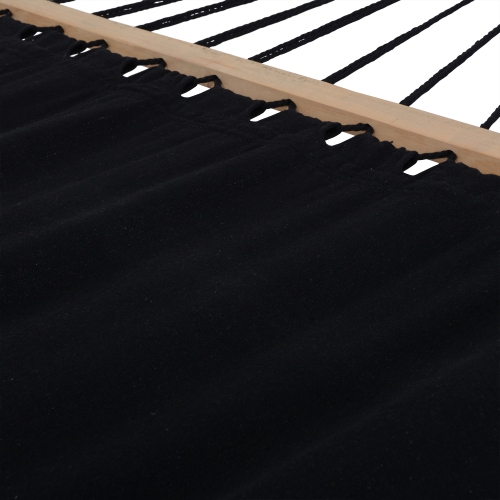 Deko Living Outdoor Cedar Wood Hammock with Black Textilene Fabric