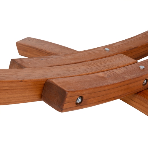 Deko Living Outdoor Cedar Wood Hammock with Black Textilene Fabric