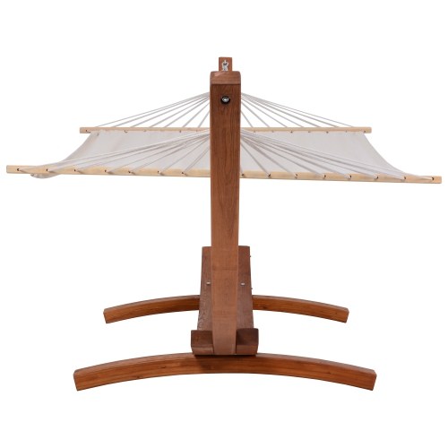 Hamac d'extérieur en cèdre avec tissu textilène blanc de Deko Living