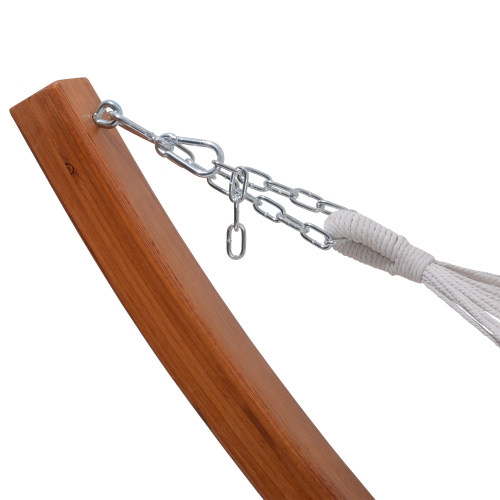 Hamac d'extérieur en cèdre avec tissu textilène blanc de Deko Living