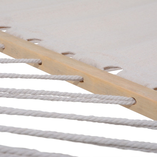 Hamac d'extérieur en cèdre avec tissu textilène blanc de Deko Living