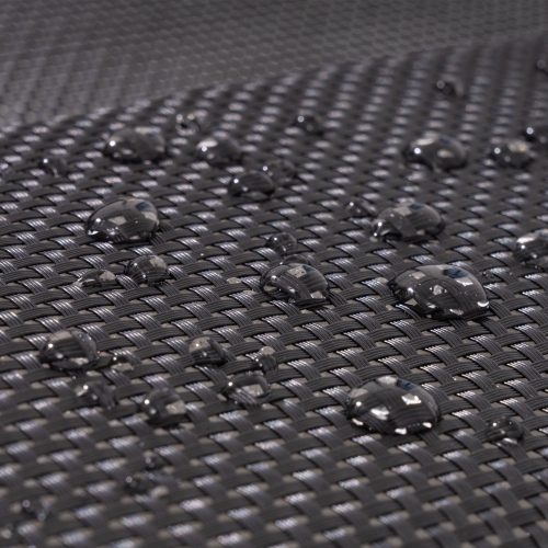 Deko Living Outdoor Double Chaise Lounge Daybed with Textilene Fabric Canopy and Headrest Pillows