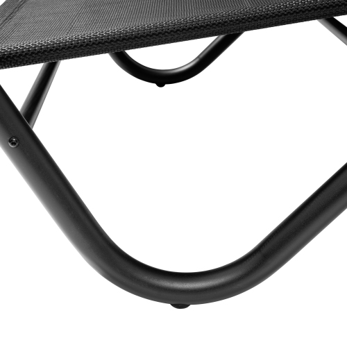 Deko Living Outdoor Double Chaise Lounge Daybed with Textilene Fabric Canopy and Headrest Pillows