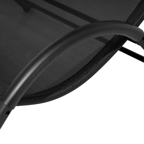 Deko Living Outdoor Double Chaise Lounge Daybed with Textilene Fabric Canopy and Headrest Pillows