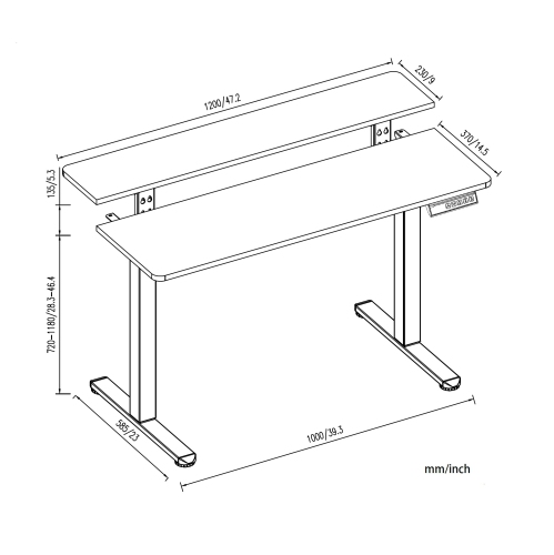 Uplite Single Motor Electric 48x24 inch Height Adjustable Standing Desk – Height Adjustable Shelf Desktop