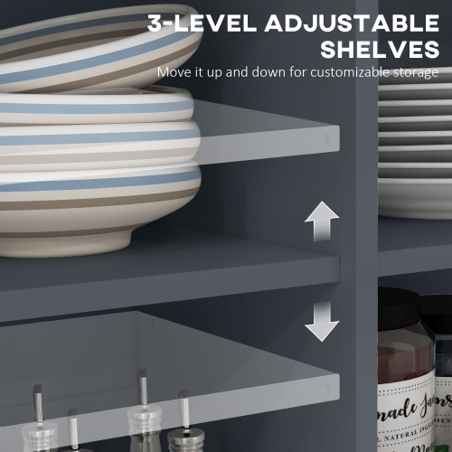 HOMCOM Rolling Kitchen Island with Drop Leaf Wood Breakfast Bar, Farmhouse Kitchen Cart with 2 Drawers, Adjustable Shelves for Dining Room