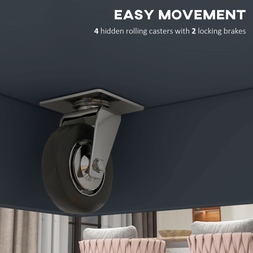 HOMCOM Rolling Kitchen Island with Drop Leaf Wood Breakfast Bar, Farmhouse Kitchen Cart with 2 Drawers, Adjustable Shelves for Dining Room