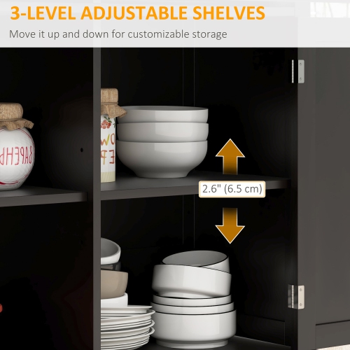 HOMCOM – îlot de cuisine roulant avec bar à déjeuner en bois à abattant, chariot de cuisine champêtre avec 2 tiroirs, tablettes réglables pour salle