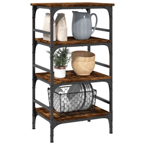 VidaXL Chariot de cuisine en chêne fumé 45 x 35 x 35 x 89,5 cm bois d'ingénierie