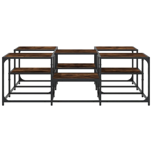 vidaXL Coffee Table Smoked Oak 121x121x40 cm Engineered Wood