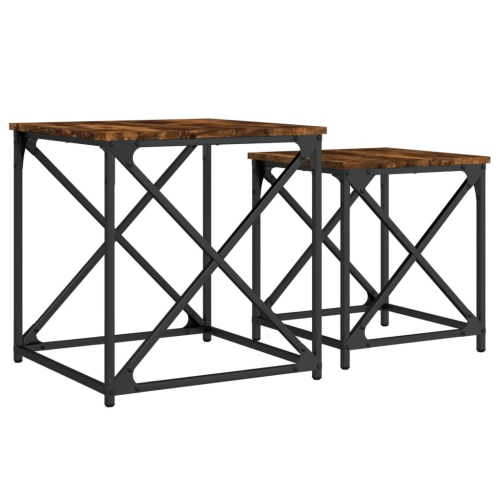 vidaXL Nesting Coffee Tables 2 pcs Smoked Oak Engineered Wood