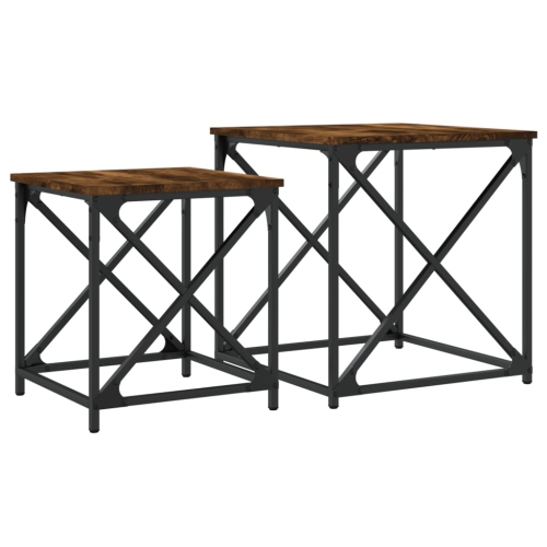 vidaXL Nesting Coffee Tables 2 pcs Smoked Oak Engineered Wood