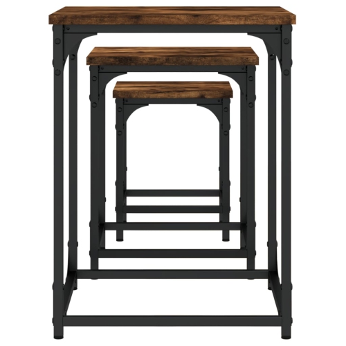 vidaXL Nesting Coffee Tables 3 pcs Smoked Oak Engineered Wood