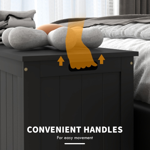 HOMCOM Storage Chest, Modern Storage Trunk with 2 Safety Hinges and Cut-out Handles, Storage Bench for Living Room, Shoe Bench for Entryway, 39.4" x