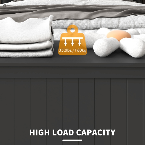 HOMCOM Storage Chest, Modern Storage Trunk with 2 Safety Hinges and Cut-out Handles, Storage Bench for Living Room, Shoe Bench for Entryway, 39.4" x