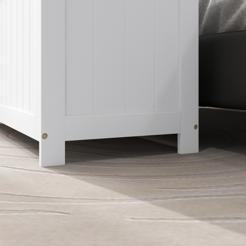 HOMCOM Storage Chest, Modern Storage Trunk with 2 Safety Hinges and Cut-out Handles, Storage Bench for Living Room, Shoe Bench for Entryway, 39.4" x