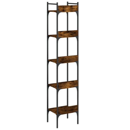 vidaXL Bookshelf 5-Tier Smoked Oak 35x30x174 cm Engineered Wood