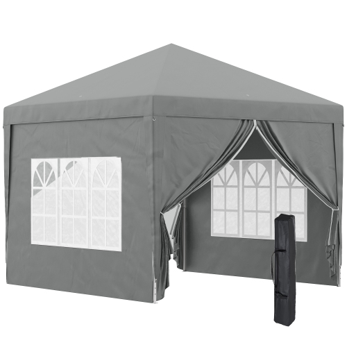 Outsunny 10'x10' Outdoor Pop Up Party Tent Gazebo Canopy with Carrying Bag