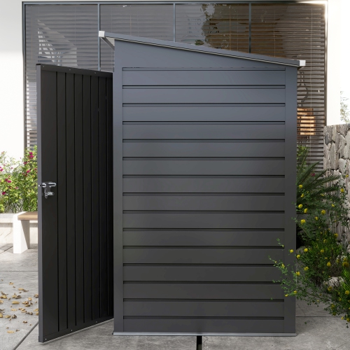 Outsunny 8 x 4FT Outdoor Storage Shed, Easy to Assemble Galvanized Metal Garden Shed, Waterproof Tool Shed with Lockable Door and 2 Vents for