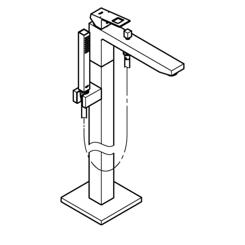 GROHE 23672001 Eurocube Single-Handle Freestanding Tub Faucet with 1.75 GPM Hand Shower, Starlight Chrome by GROHE - Open Box condition - Image 3